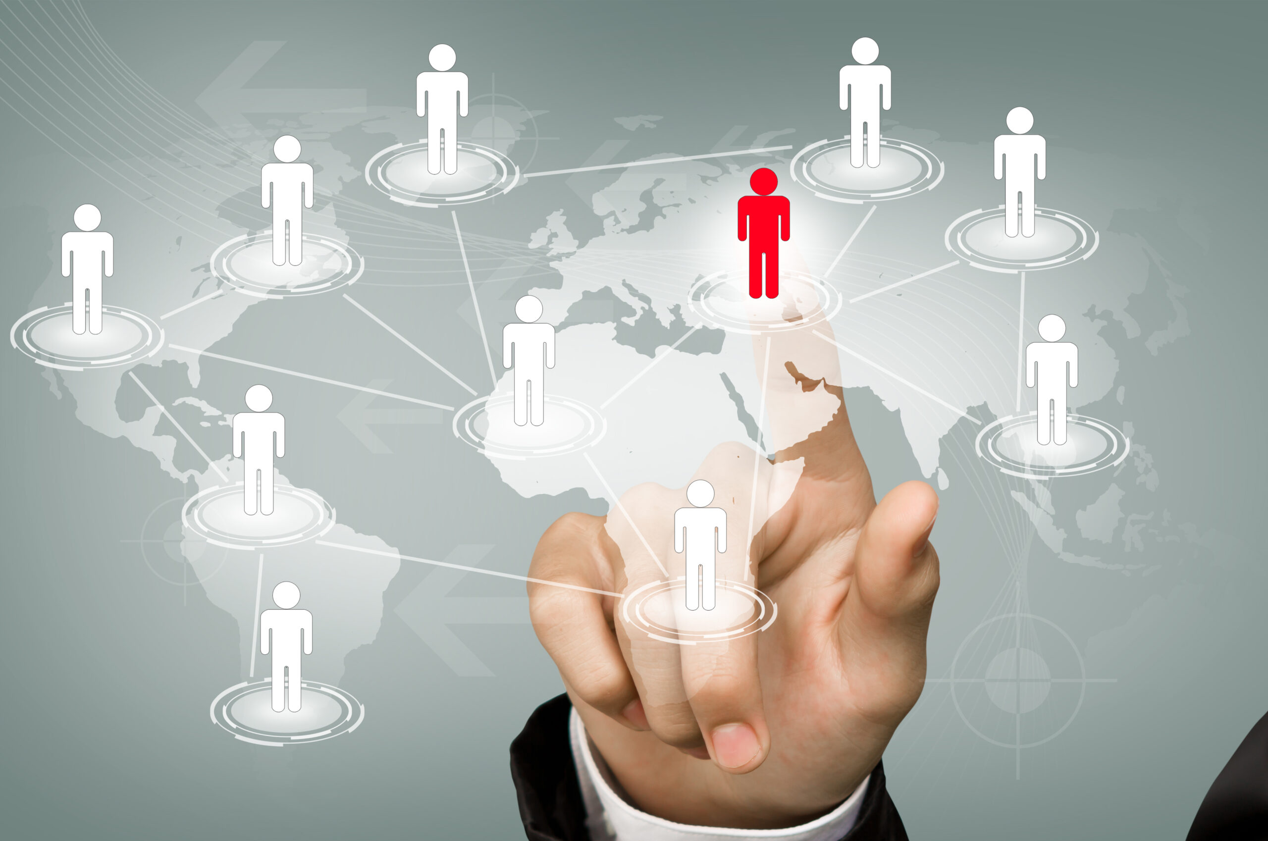 Hand pick red man of Social Network